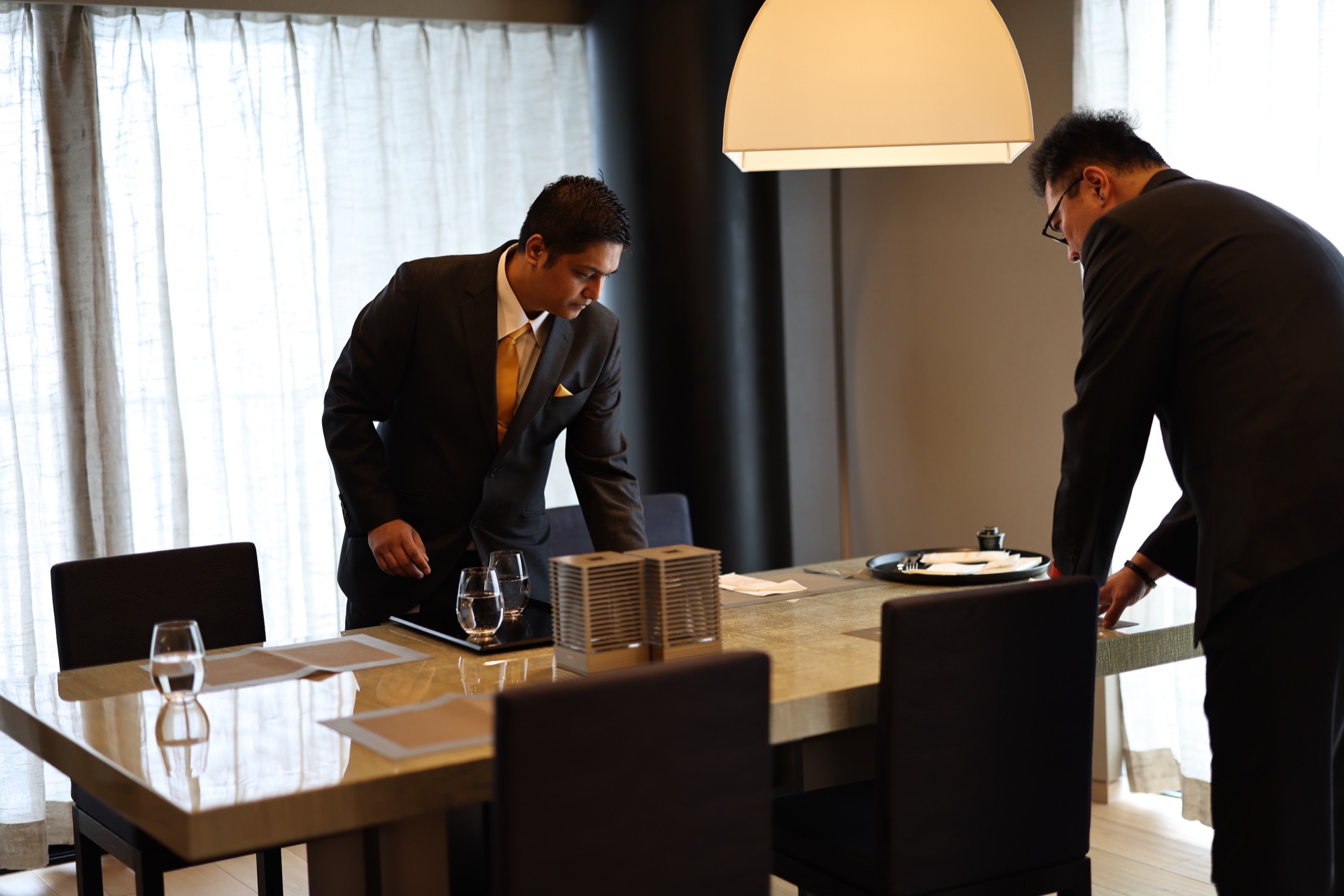 Butler preparing private dining